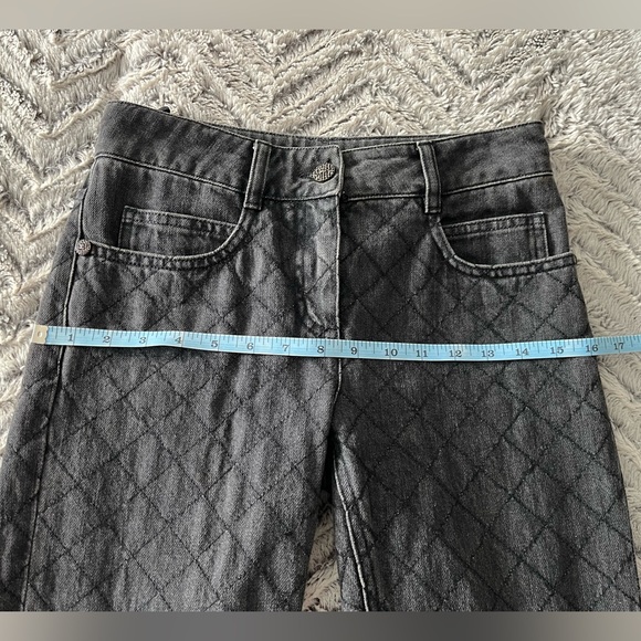 🖤🤍 CHANEL Quilted Stitched Grey Denim Jeans - Picture 14 of 17